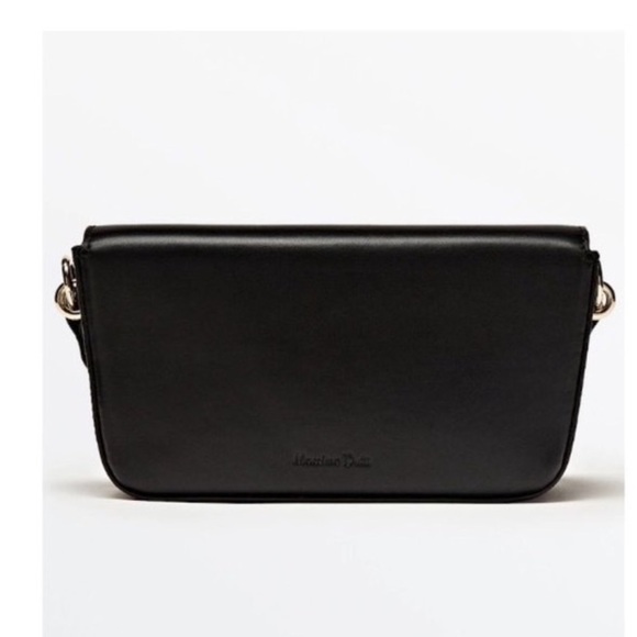 Massimo Dutti Black Leather Crossbody with interwoven handle. NWT. $299. - Picture 3 of 5